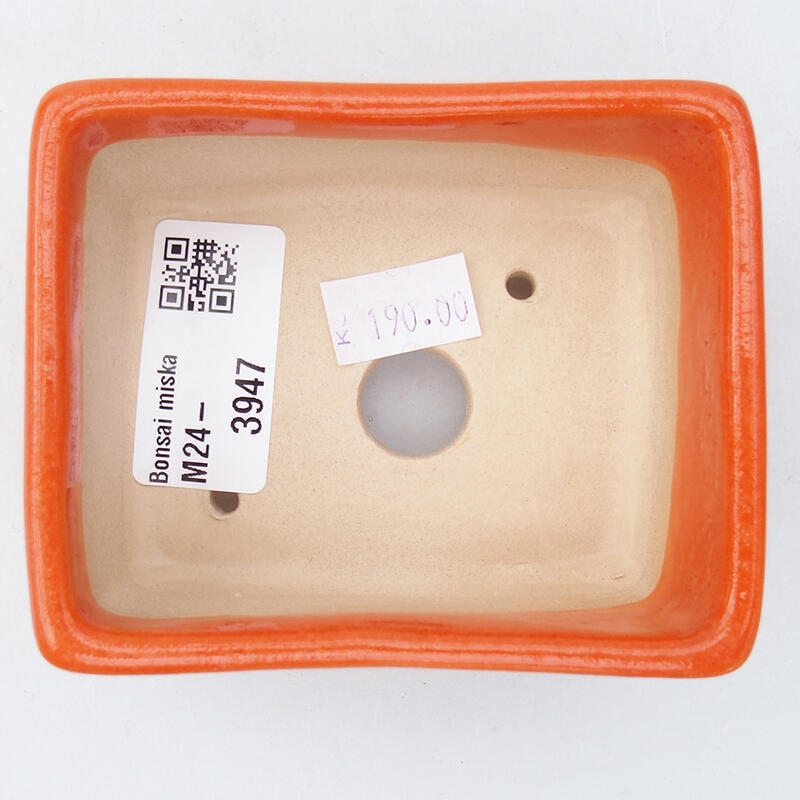 Ceramiczna miska bonsai 9 x 7 x 4,5 cm, kolor pomarańczowy