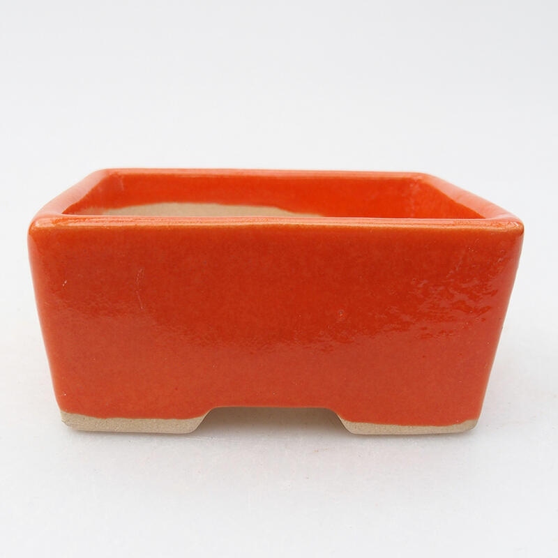 Ceramiczna miska bonsai 9 x 7 x 4,5 cm, kolor pomarańczowy
