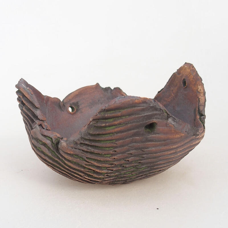Muszla ceramiczna 13 x 13 x 8 cm, kolor zielony