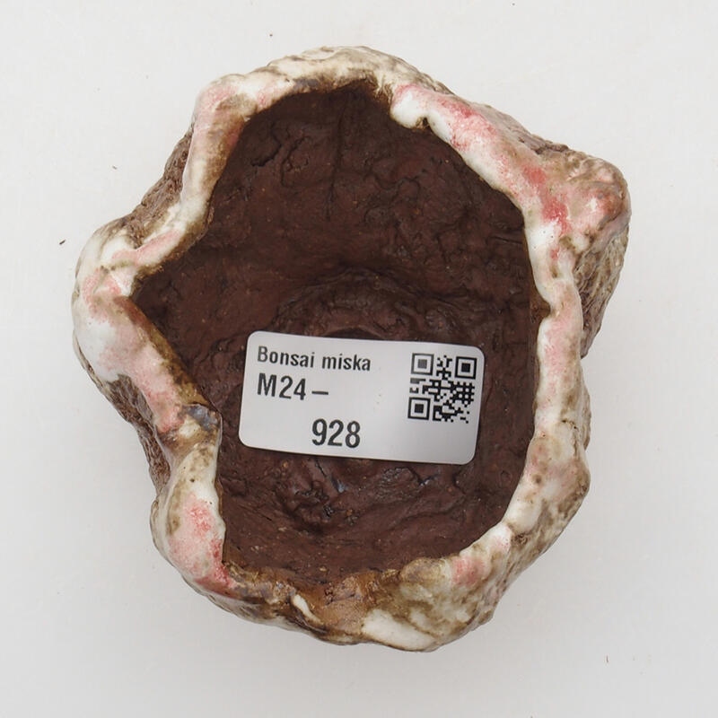 Muszla ceramiczna 6 x 5 x 6 cm, kolor czerwono-biały