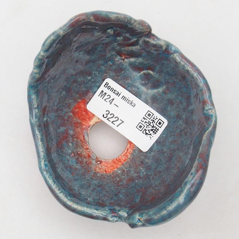 Muszla ceramiczna 9 x 9 x 6,5 cm, kolor niebiesko-czerwony