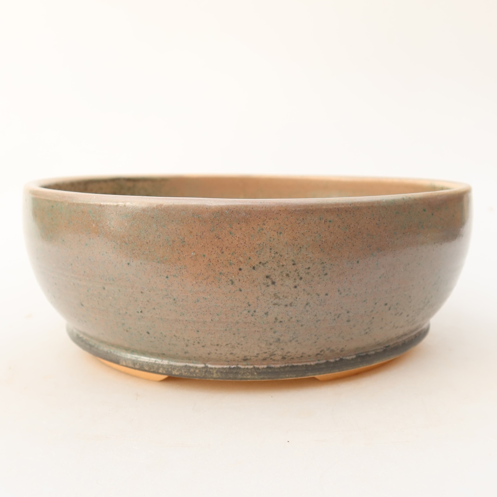 Ceramiczna miseczka do bonsai 18 x 18 x 6,5 cm, kolor beżowy
