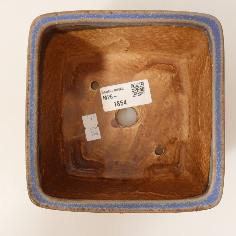 Ceramiczna miska do bonsai 13 x 13 x 8 cm, kolor niebieski