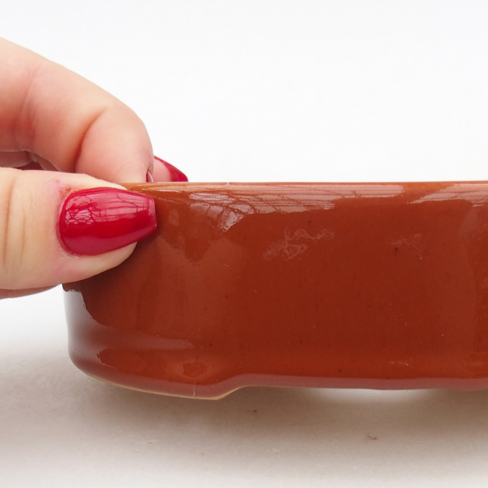 Ceramiczna miska do bonsai 12,5 x 10 x 3,5 cm, brązowa