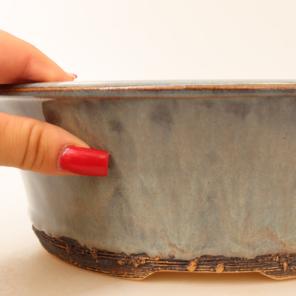 Ceramiczna miseczka do bonsai 27,5 x 27,5 x 8,5 cm, kolor szary