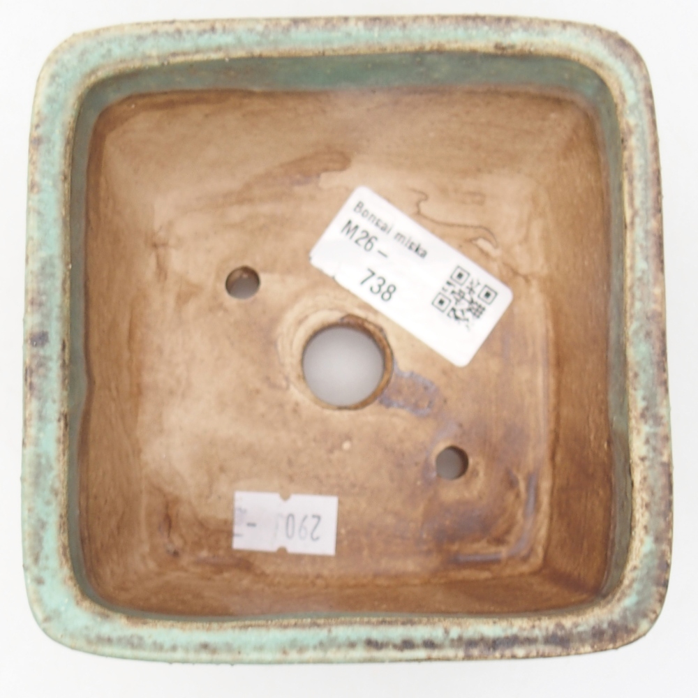 Ceramiczna miska na bonsai 11 x 11 x 7 cm, zielona
