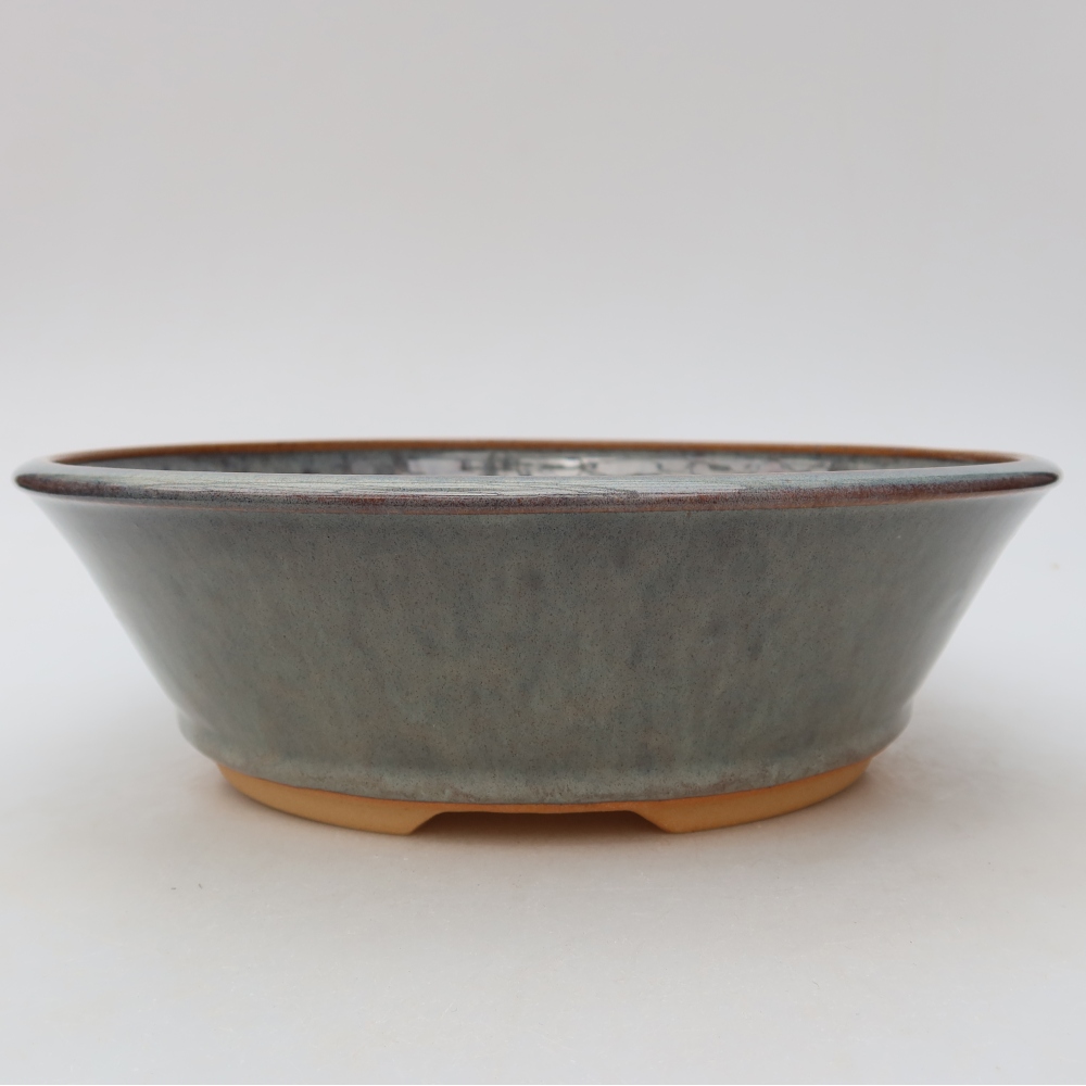 Ceramiczna miska do bonsai 24,5 x 24,5 x 7,5 cm, kolor szary