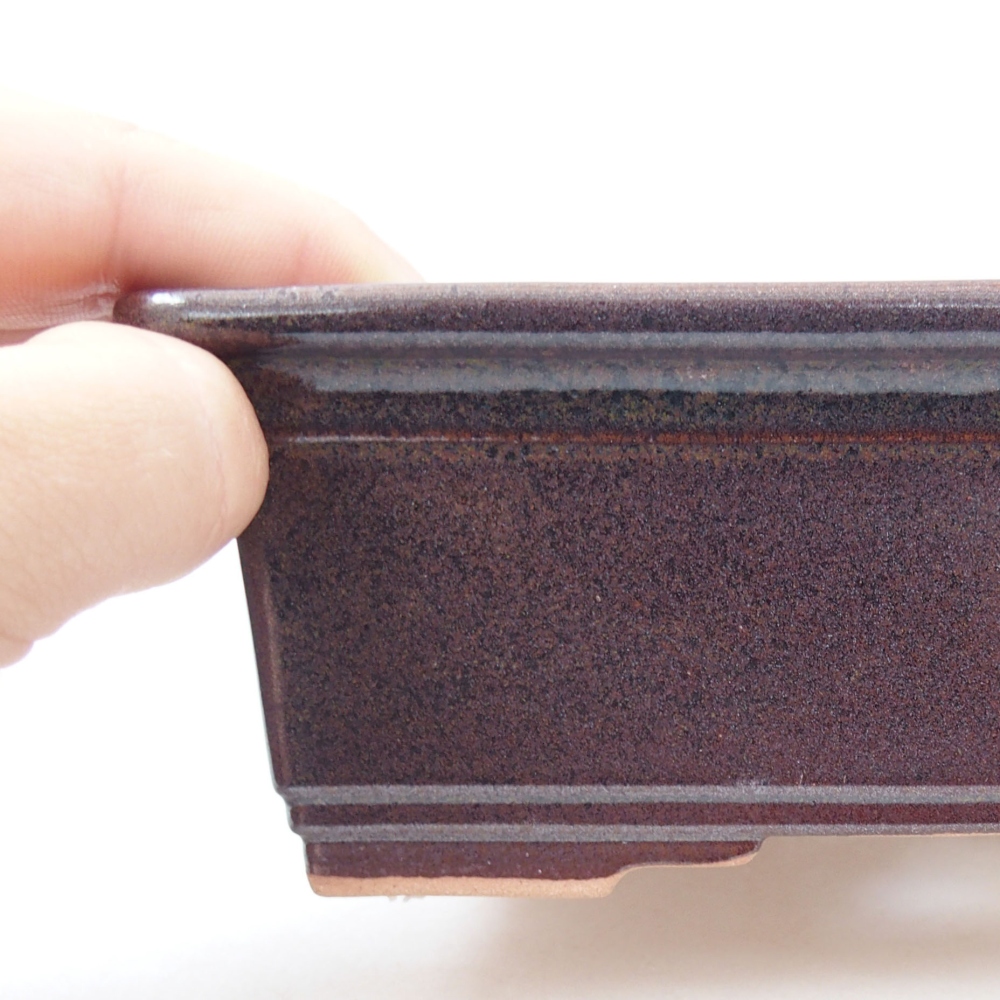 Ceramiczna miska bonsai 16 x 12 x 4,5 cm, kolor brązowy