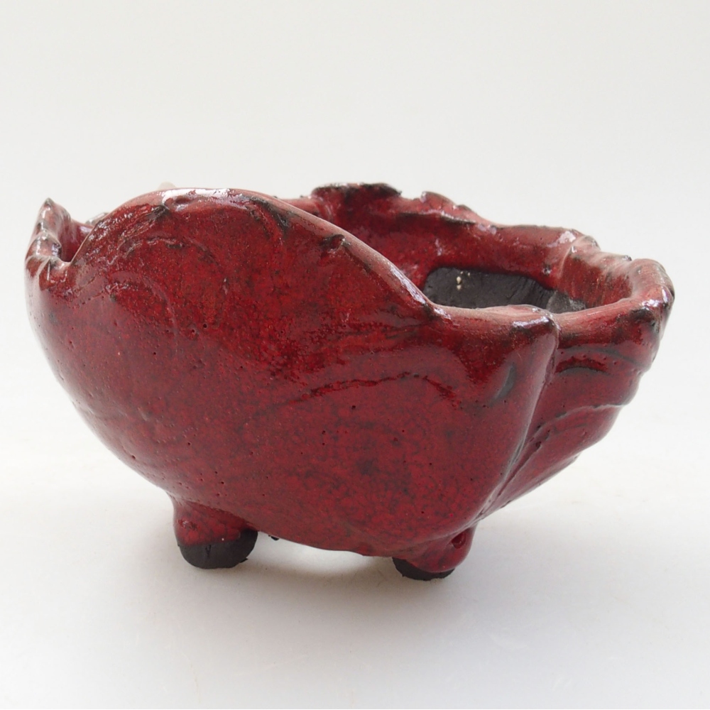 Muszla ceramiczna 9,5 x 8,5 x 6 cm, kolor czerwony