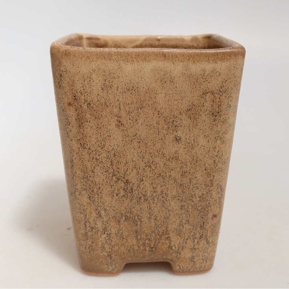 Ceramiczna miska do bonsai 7,5 x 7,5 x 10,5 cm, kolor beżowy