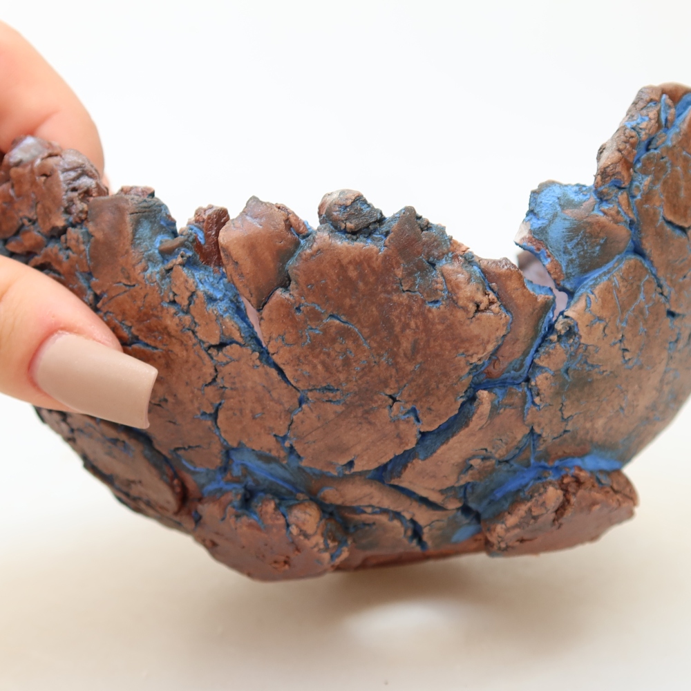 Ceramiczna skorupa 14,5 x 13 x 8,5 cm, kolor niebieski