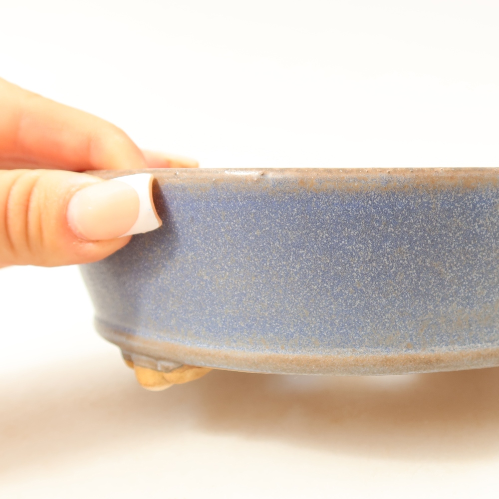 Ceramiczna miska do bonsai 15,5 x 15,5 x 5 cm, kolor niebieski