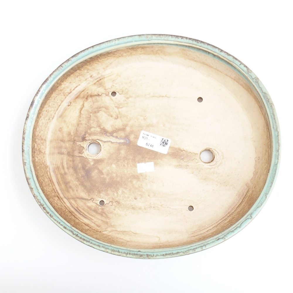 Ceramiczna miska do bonsai 31 x 26,5 x 6 cm, zielona
