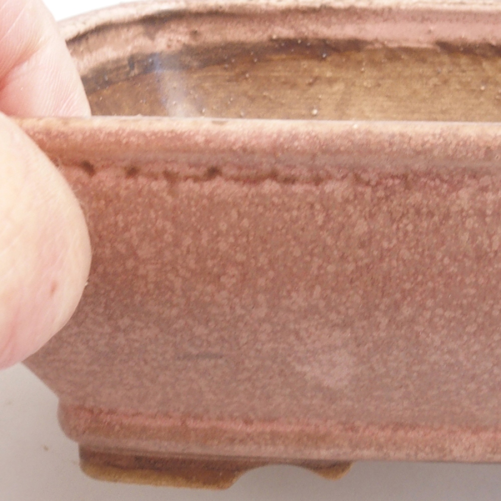 Ceramiczna miska do bonsai 14 x 12 x 5 cm, kolor różowy