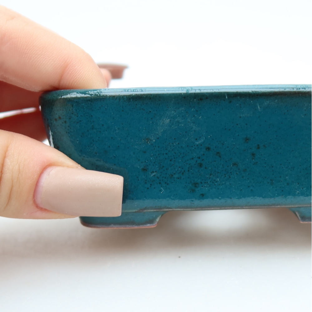 Ceramiczna miseczka do bonsai 10 x 8 x 3,5 cm, kolor zielony