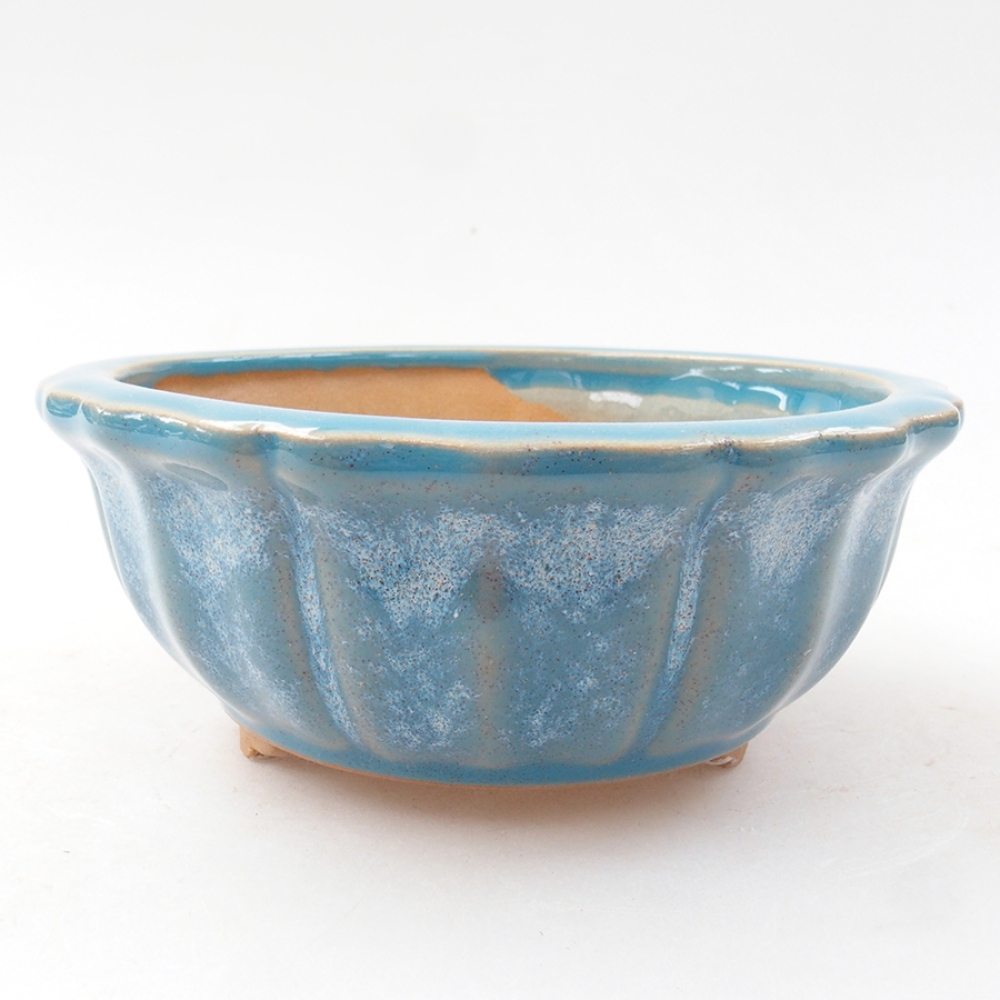 Ceramiczna miska bonsai 11 x 11 x 5 cm, kolor niebieski