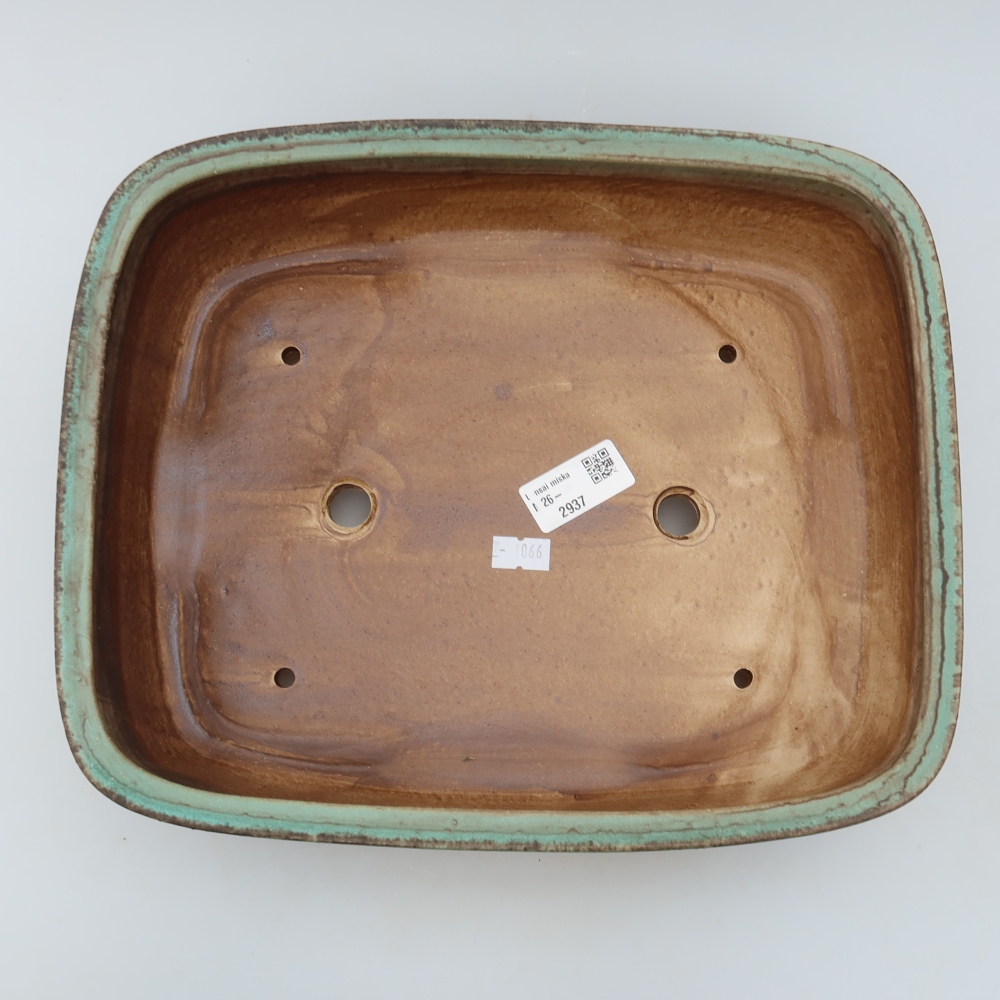Ceramiczna miska do bonsai 30 x 24,5 x 7,5 cm, kolor zielony