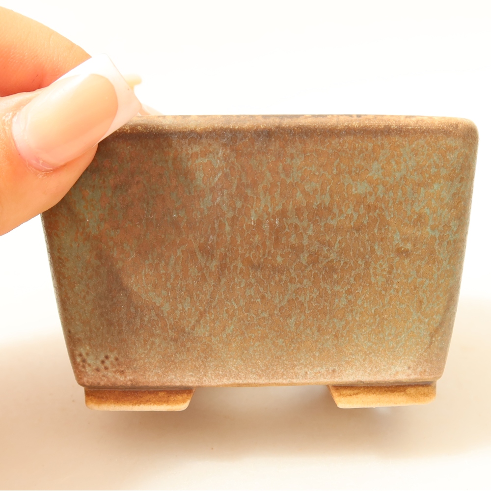 Ceramiczna miska do bonsai 8,5 x 8,5 x 5,5 cm, zielona