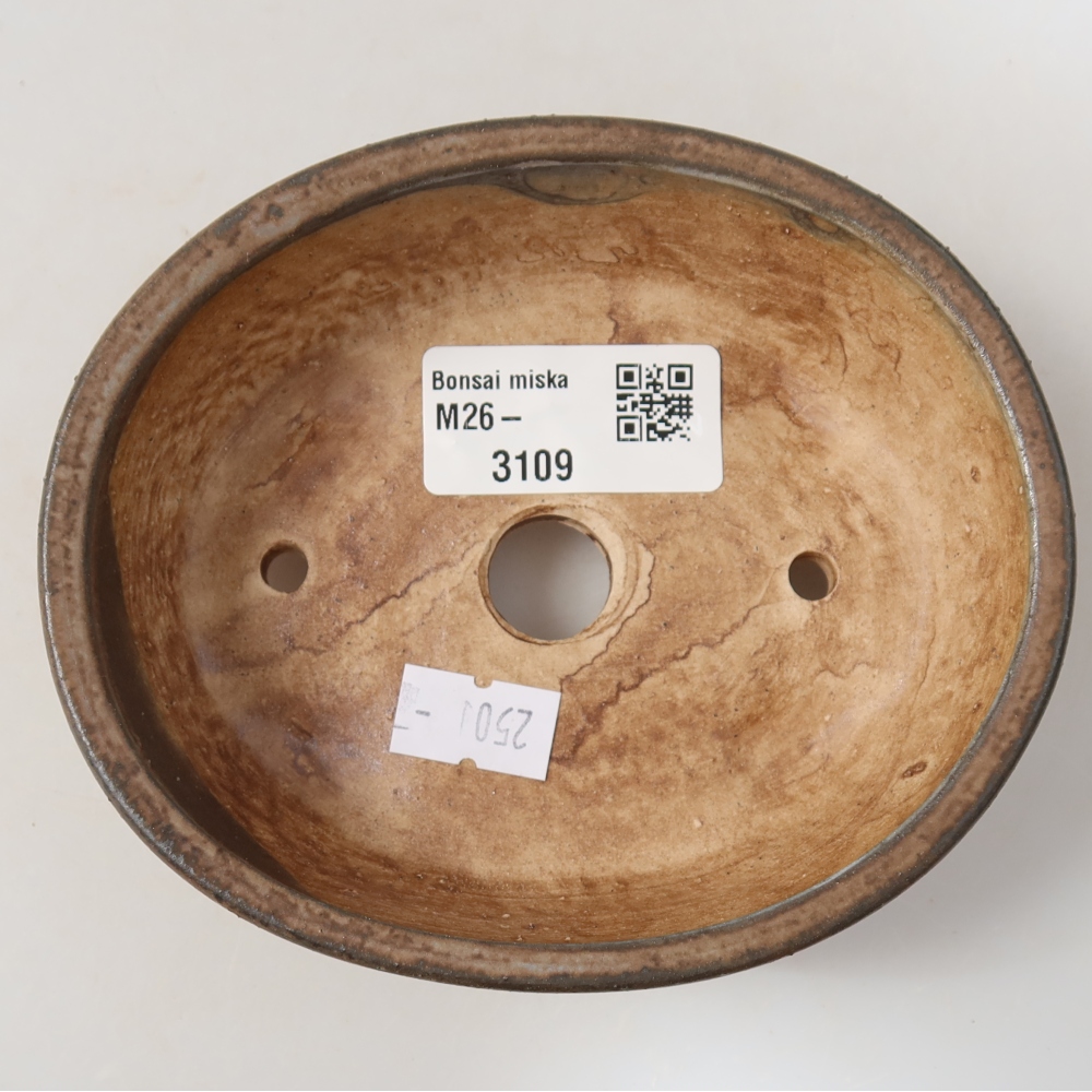 Ceramiczna miska do bonsai 12 x 10,5 x 4 cm, brązowa