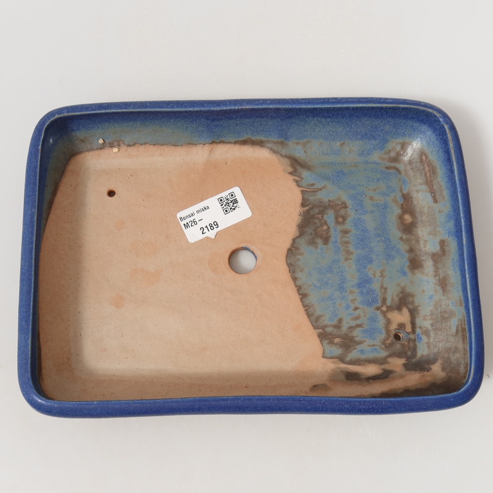 Ceramiczna miska do bonsai 24 x 17,5 x 4 cm, kolor niebieski