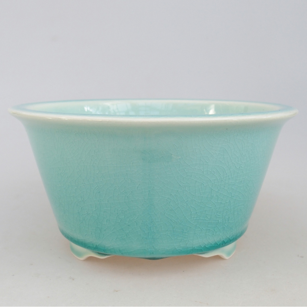 Ceramiczna miska do bonsai 16 x 16 x 8,5 cm, zielona