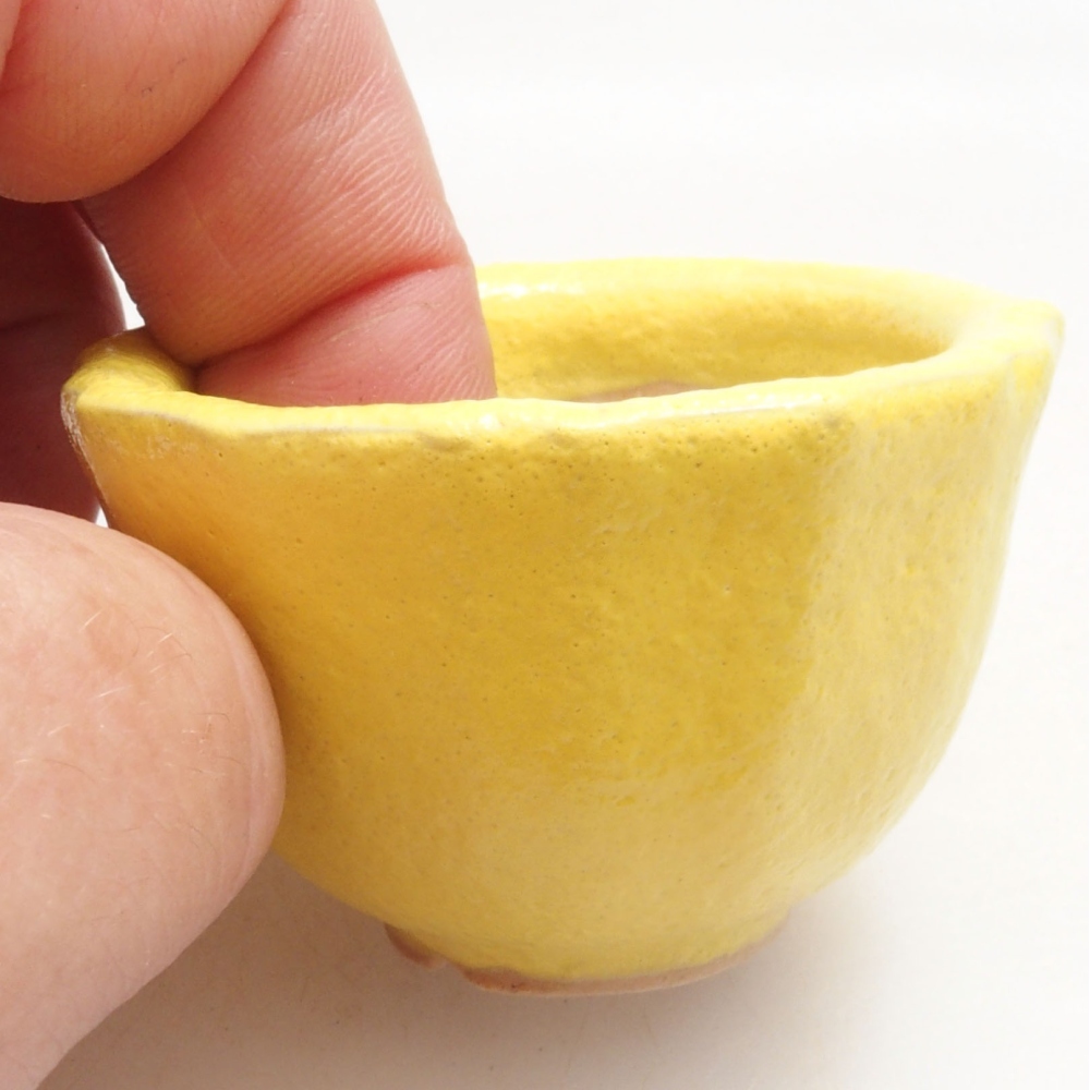 Ceramiczna miska bonsai 5 x 5 x 3 cm, żółta