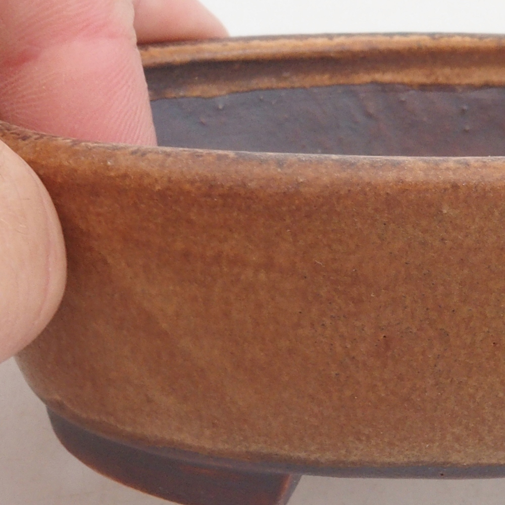 Ceramiczna miska do bonsai 9,5 x 8 x 3 cm, kolor brązowy