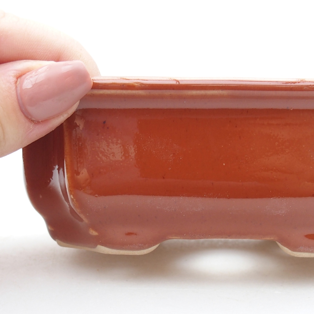 Ceramiczna miska do bonsai 11,5 x 8,5 x 4 cm, brązowa