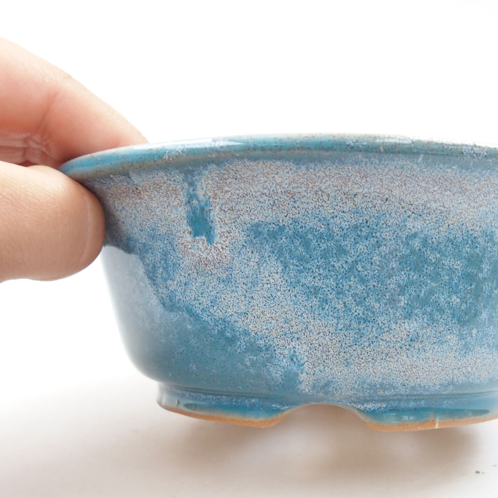 Ceramiczna miska bonsai 12,5 x 12,5 x 5 cm, kolor niebieski