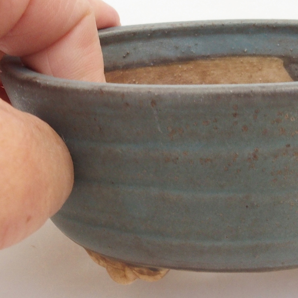 Ceramiczna miska do bonsai 10,5 x 9 x 4 cm, kolor niebieski