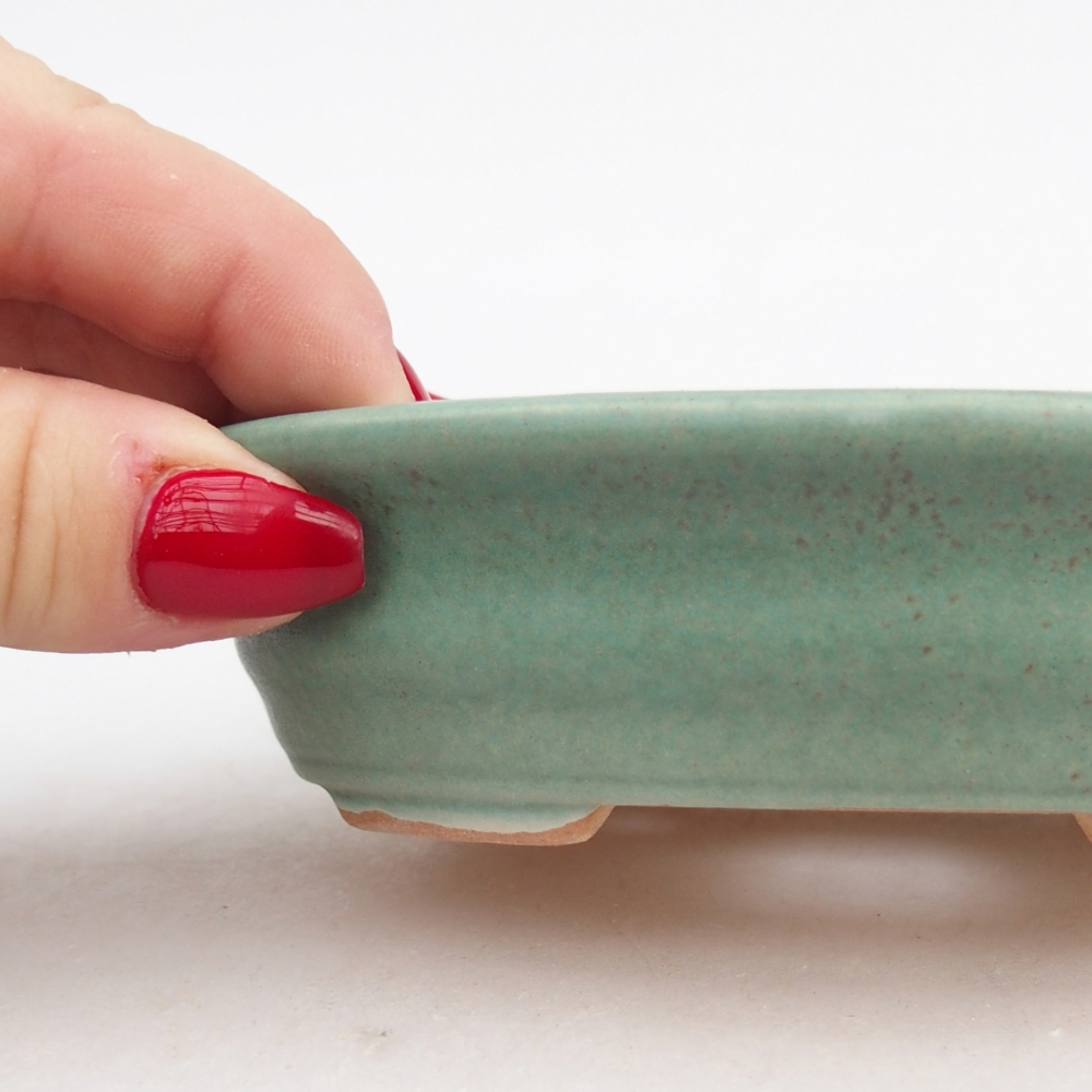 Ceramiczna miska do bonsai 12 x 9,5 x 3,5 cm, zielona