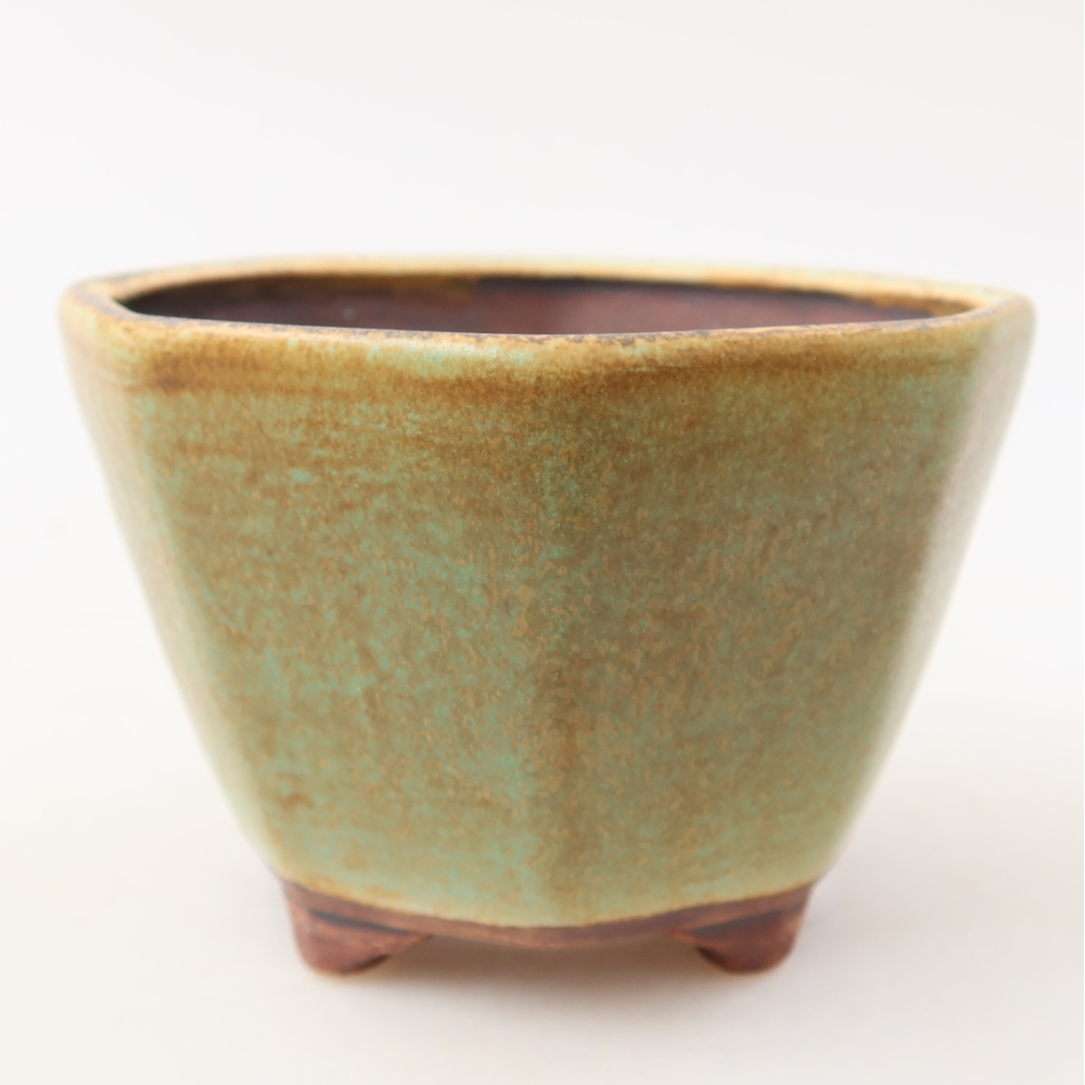 Ceramiczna miseczka do bonsai 9 x 8,5 x 5,5 cm, kolor zielony