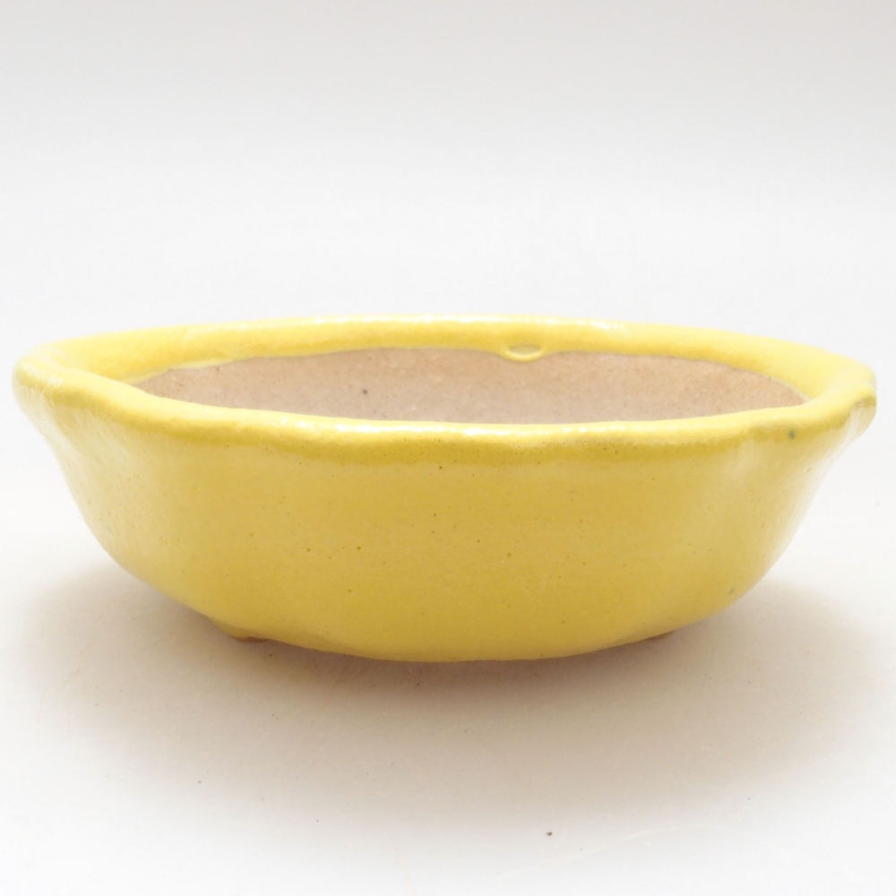 Ceramiczna miska bonsai 7 x 7 x 2 cm, żółta