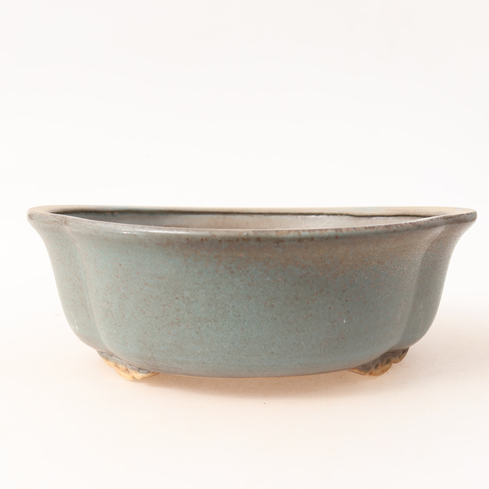 Ceramiczna miska do bonsai 18,5 x 16,5 x 6 cm, kolor niebieski