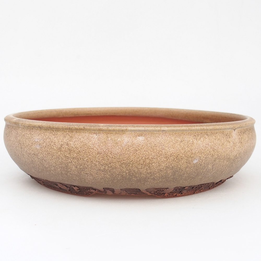 Ceramiczna miska na bonsai 24 x 24 x 6 cm, brązowa