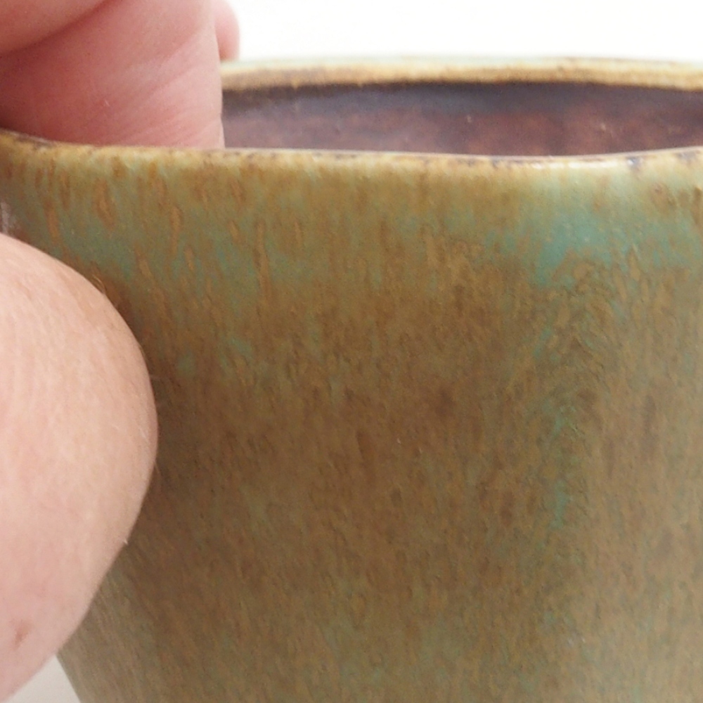 Ceramiczna miska do bonsai 9 x 7,5 x 3,5 cm, kolor zielony
