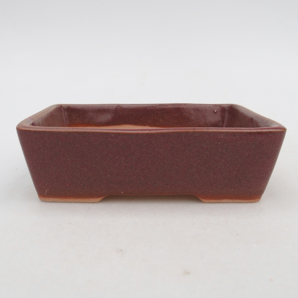 Ceramiczna miska do bonsai 11,5 x 9,5 x 6 cm, kolor bordowy