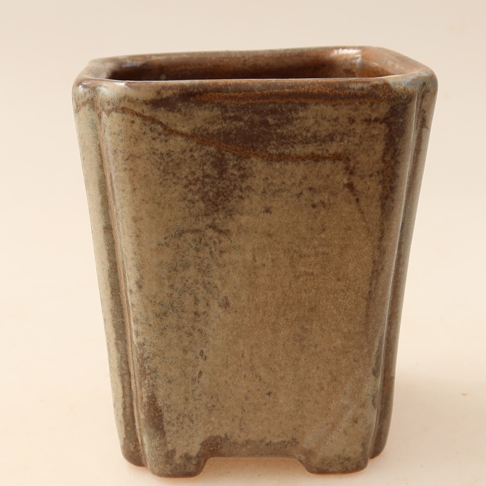 Ceramiczna miseczka do bonsai 7 x 7 x 8,5 cm, kolor brązowy