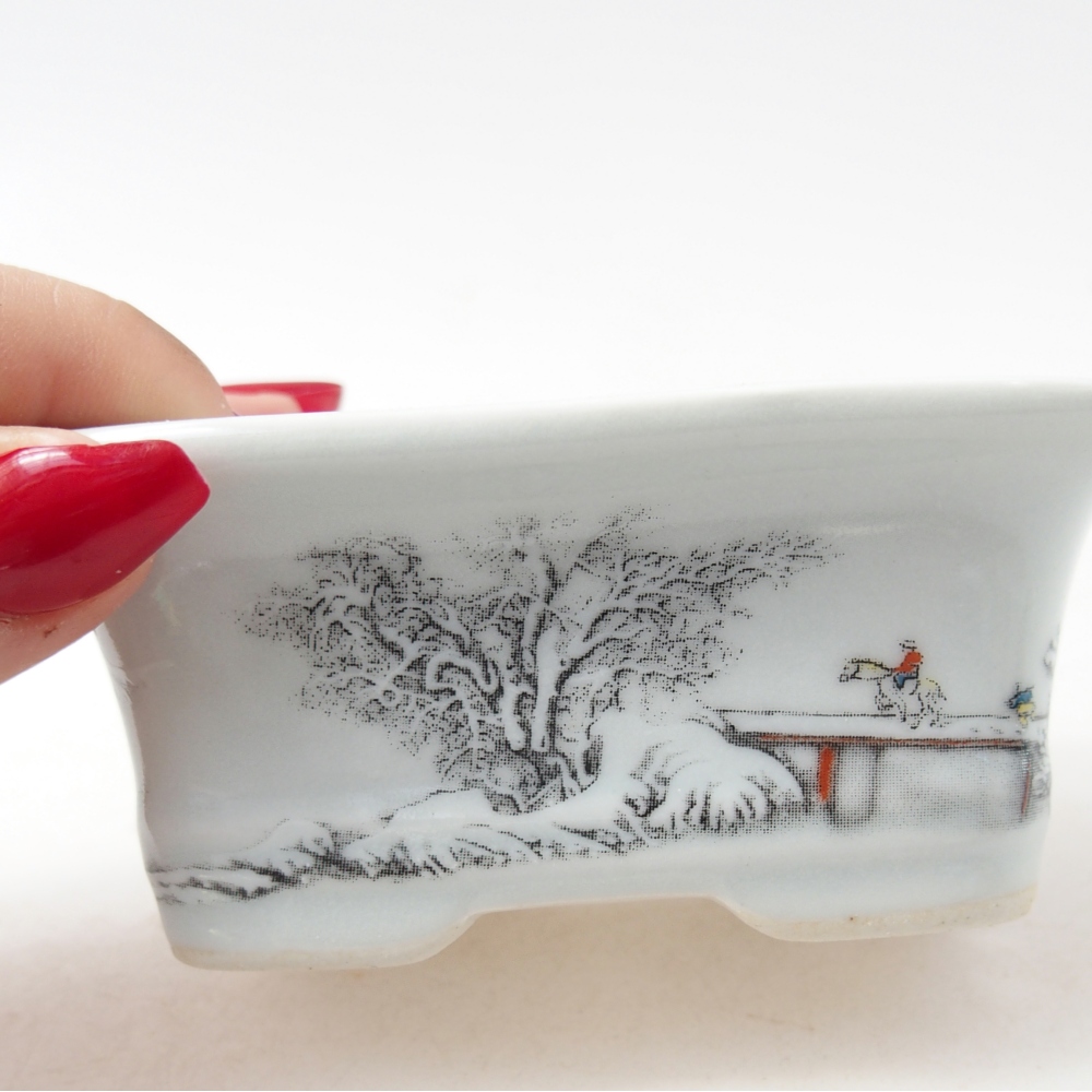 Mini miska do bonsai 10 x 7,5 x 4 cm, kolor biały