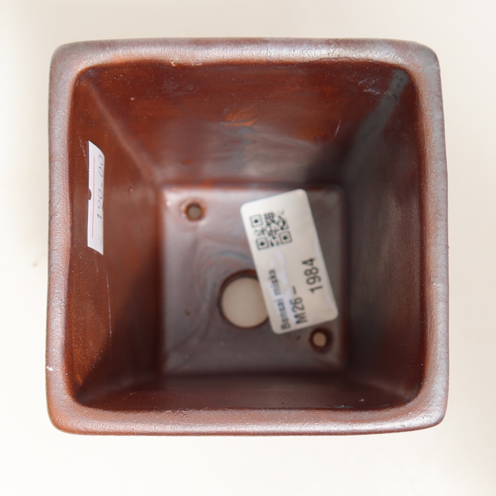 Ceramiczna miska do bonsai 7,5 x 7,5 x 9,5 cm, kolor metaliczny