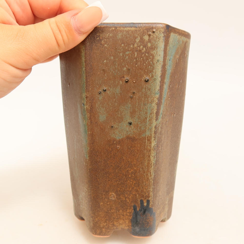 Ceramiczna miska do bonsai 9,5 x 8,5 x 14 cm, kolor brązowy