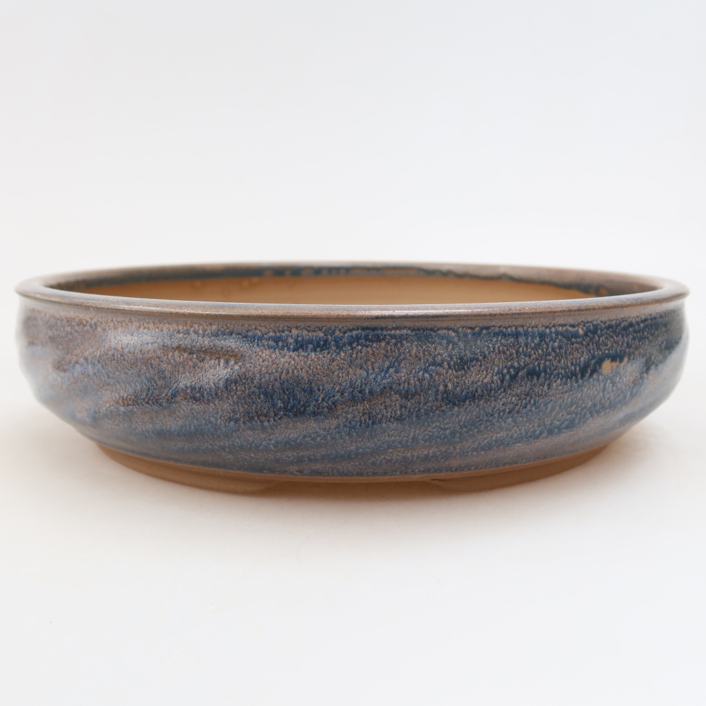 Ceramiczna miska do bonsai 22,5 x 22,5 x 5 cm, kolor niebieski
