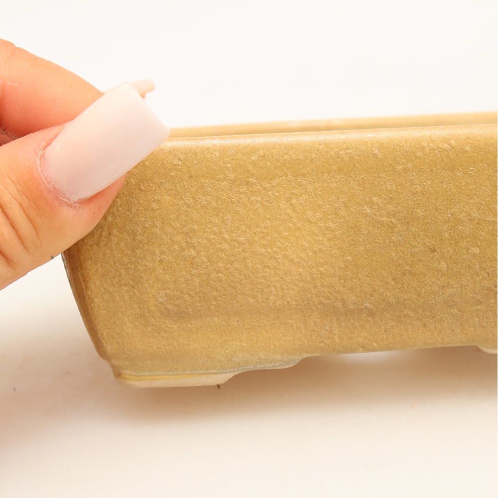 Ceramiczna miska do bonsai 13 x 9 x 5 cm, kolor beżowy