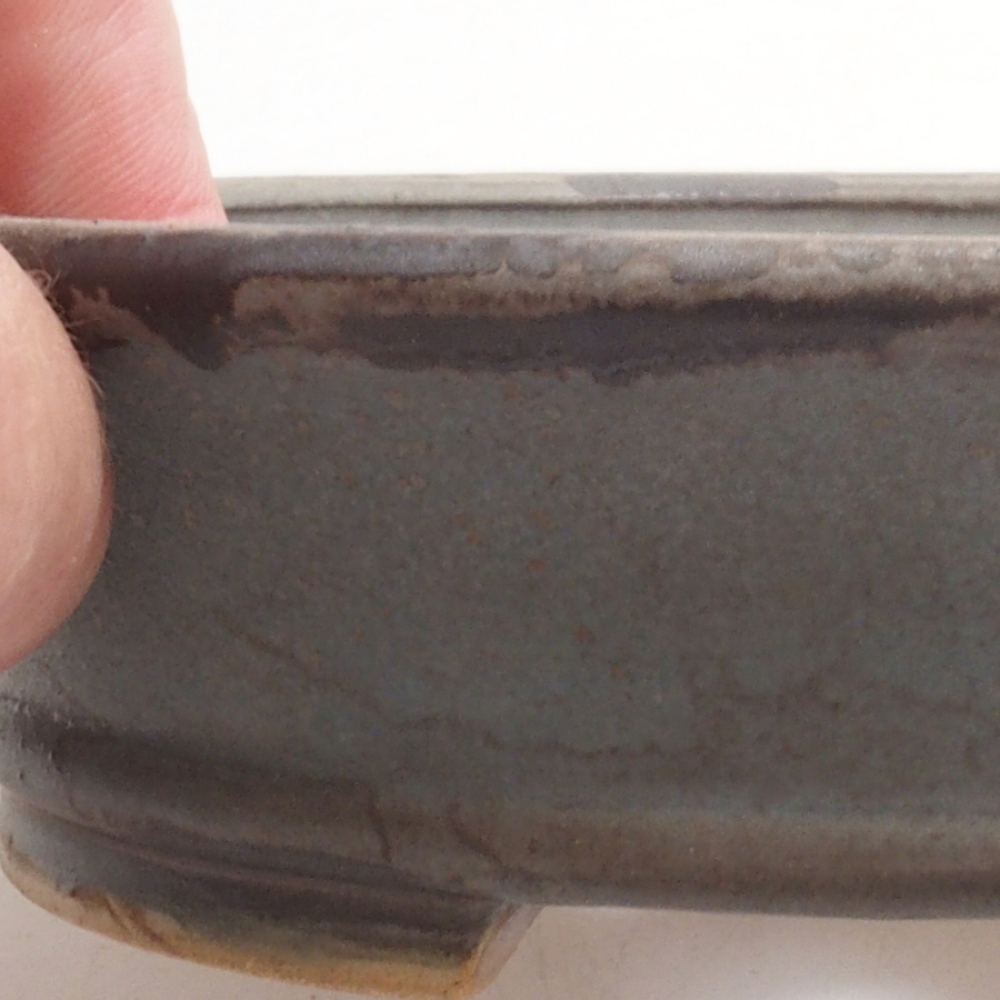 Ceramiczna miska do bonsai 13,,5 x 12 x 3,5 cm, kolor niebieski
