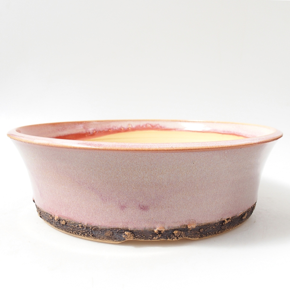 Ceramiczna miska bonsai 27 x 27 x 8 cm, kolor różowy