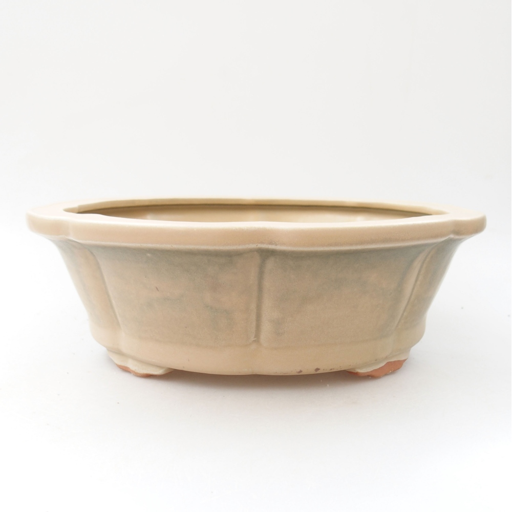 Ceramiczna miska bonsai 26 x 26 x 8,5 cm, kolor beżowy