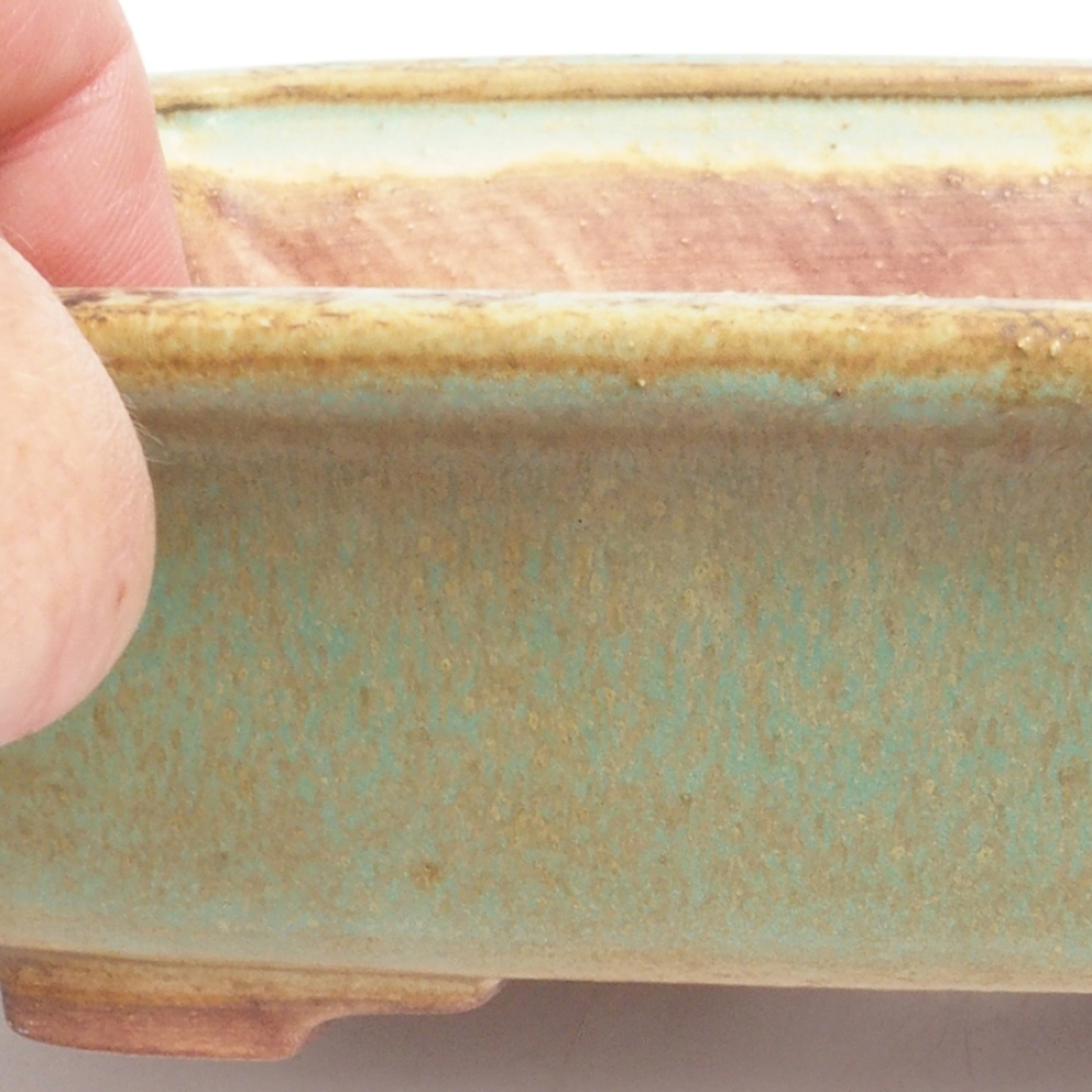 Ceramiczna miska do bonsai 17,5 x 14 x 5 cm, kolor zielony