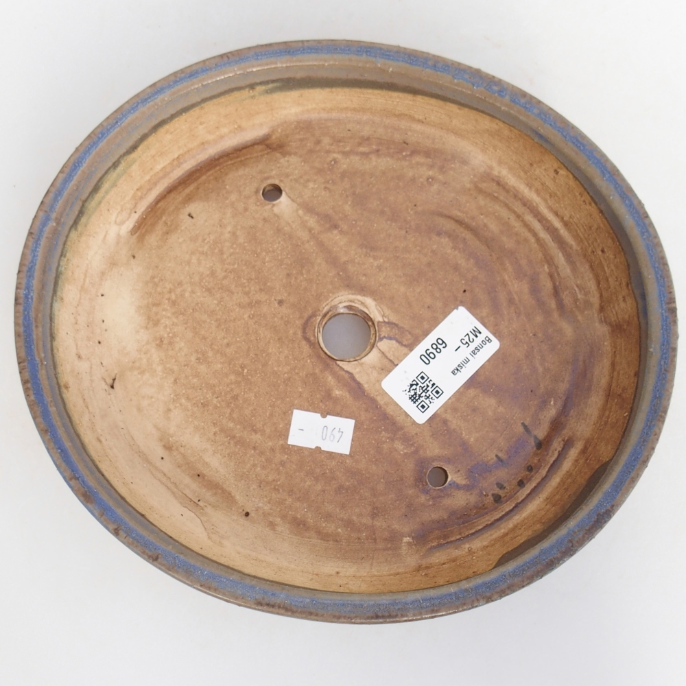 Ceramiczna miska bonsai 21 x 19 x 4 cm, kolor niebieski