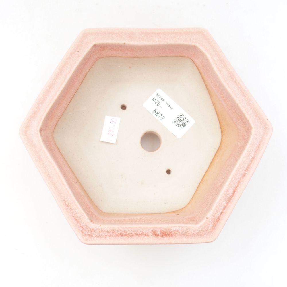 Ceramiczna miska bonsai 17 x 15 x 6 cm, kolor różowy