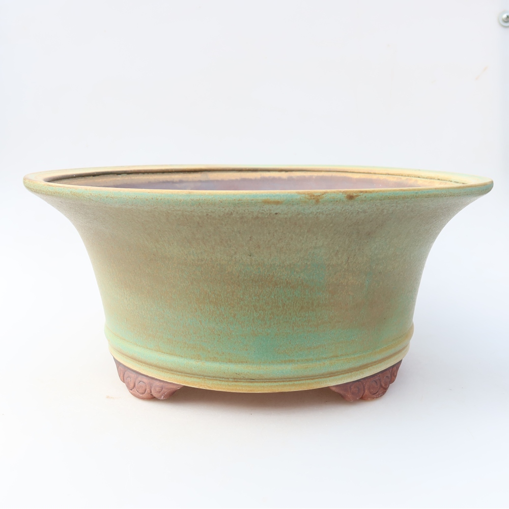 Ceramiczna miska do bonsai 31,5 x 31,5 x 14,5 cm, kolor zielony